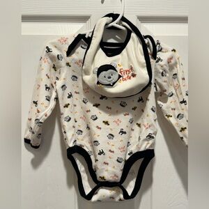 Halloween onesie with matching reversible bib